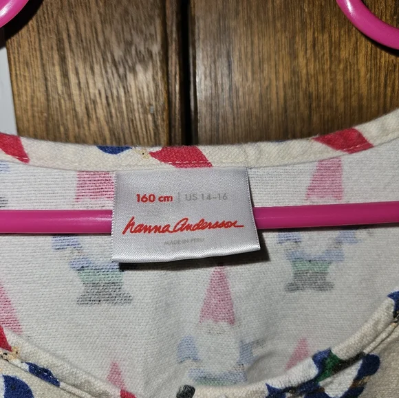 Hanna Andersson Flannel Gnome Nightgown 160cm 14/16 - Picture 3 of 4